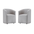Bowery Hill Modern Barrel Back Upholstered Armchair in Light Gray