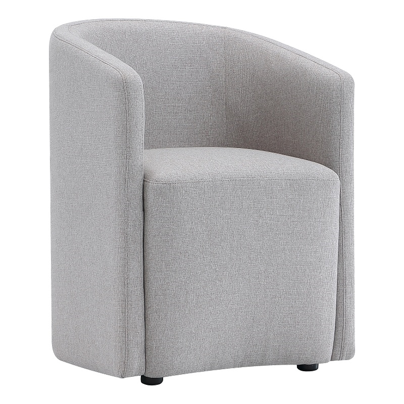 Bowery Hill Modern Barrel Back Upholstered Armchair in Light Gray
