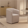 Bowery Hill Modern Barrel Back Upholstered Armchair in Barley