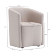 Bowery Hill Modern Barrel Back Upholstered Armchair in Barley