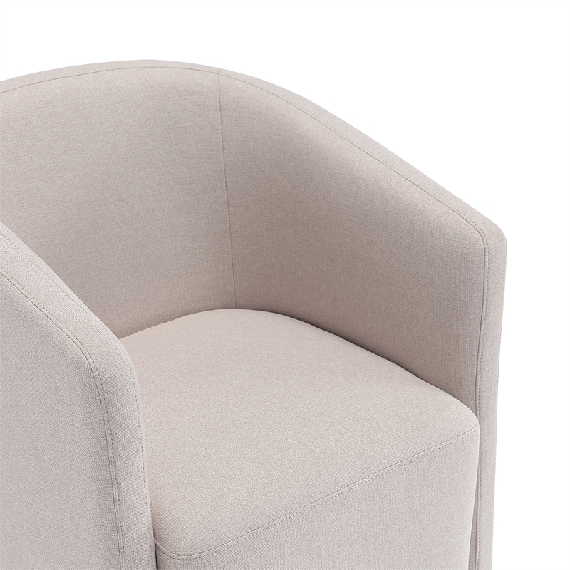Bowery Hill Modern Barrel Back Upholstered Armchair in Barley