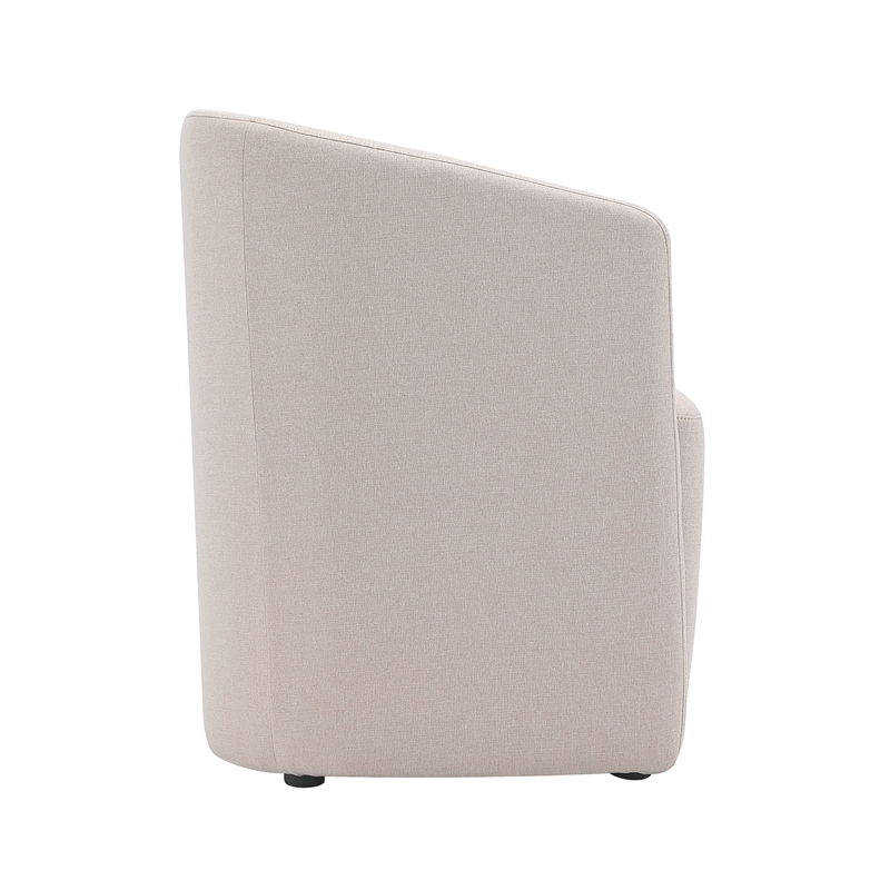 Bowery Hill Modern Barrel Back Upholstered Armchair in Barley