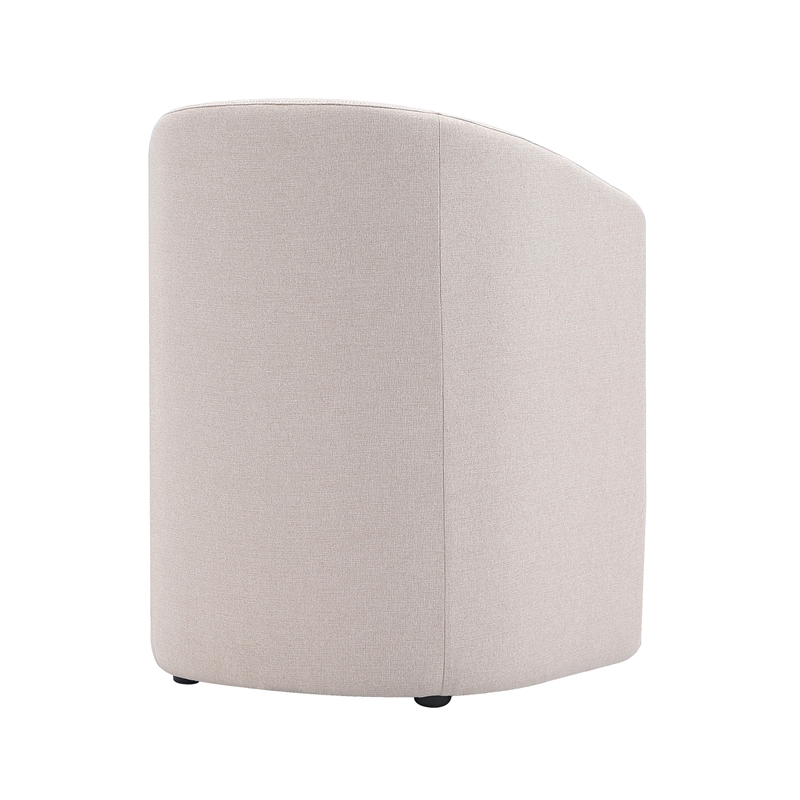 Bowery Hill Modern Barrel Back Upholstered Armchair in Barley
