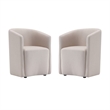 Bowery Hill Modern Barrel Back Upholstered Armchair in Barley