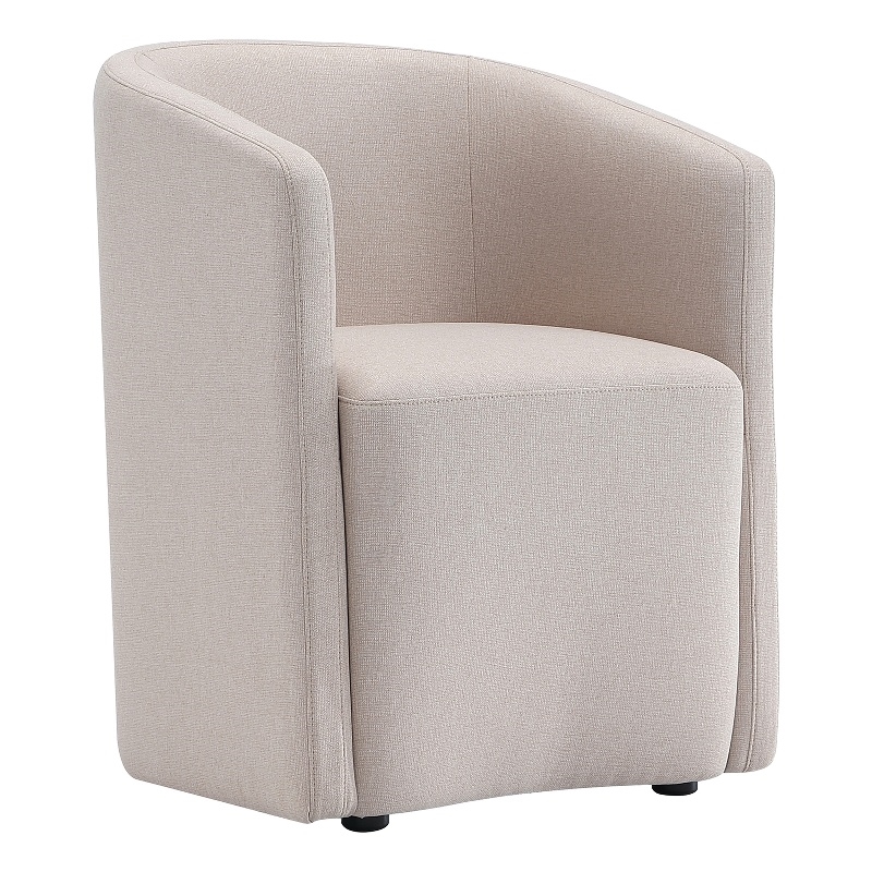 Bowery Hill Modern Barrel Back Upholstered Armchair in Barley