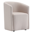 Bowery Hill Modern Barrel Back Upholstered Armchair in Barley