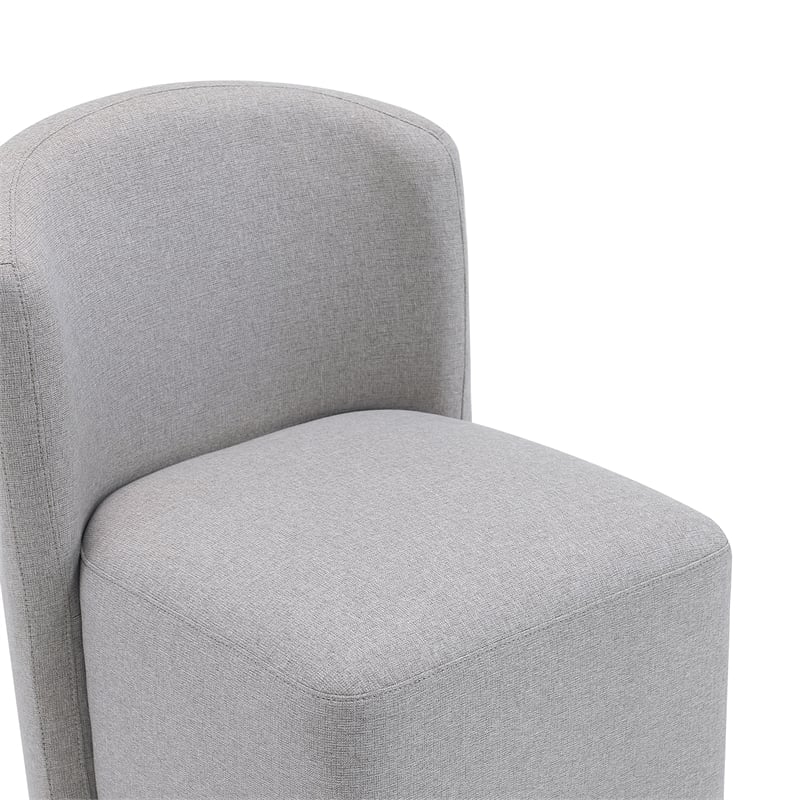 Bowery Hill Modern Barrel Back Upholstered Side Chair in Light Gray