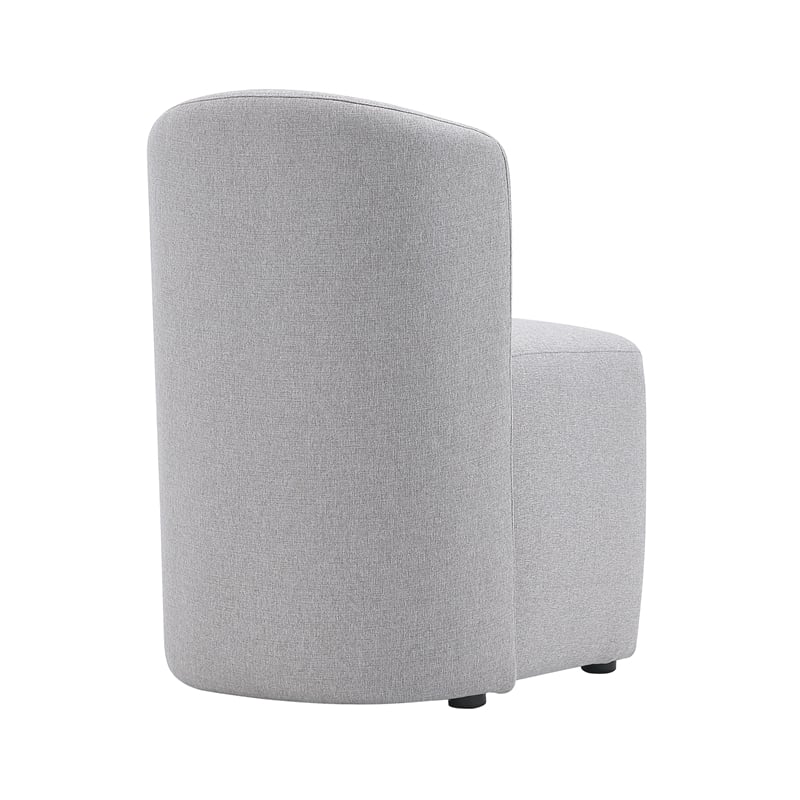 Bowery Hill Modern Barrel Back Upholstered Side Chair in Light Gray