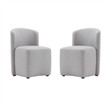 Bowery Hill Modern Barrel Back Upholstered Side Chair in Light Gray