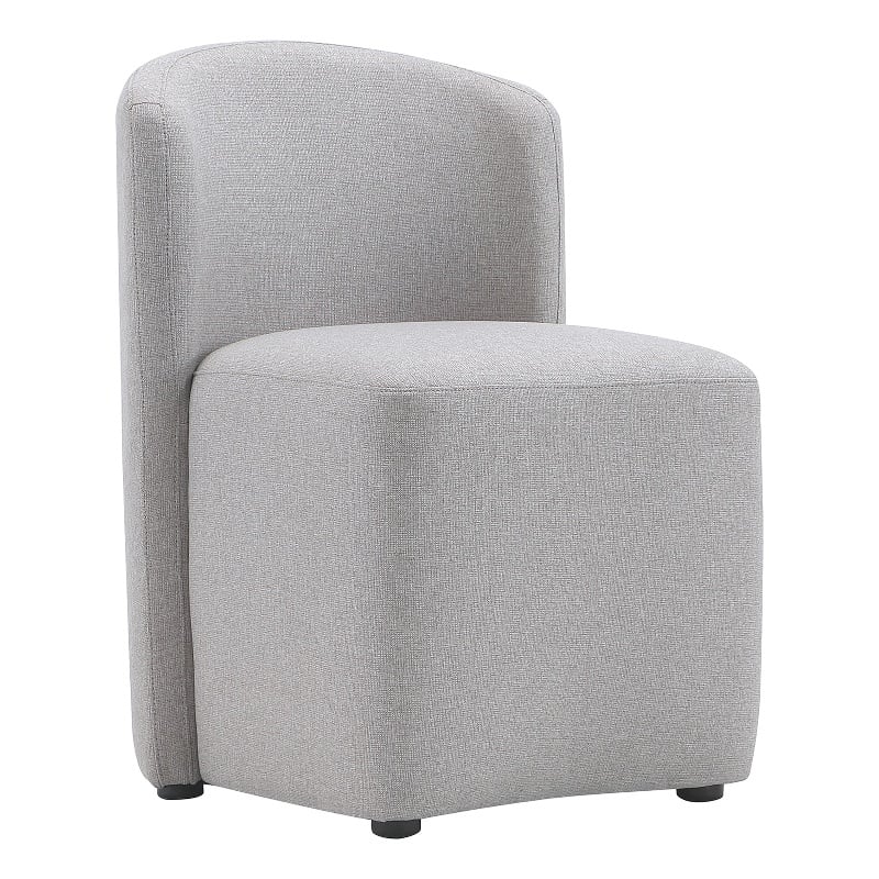Bowery Hill Modern Barrel Back Upholstered Side Chair in Light Gray