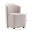 Bowery Hill Modern Barrel Back Upholstered Side Chair in Barley