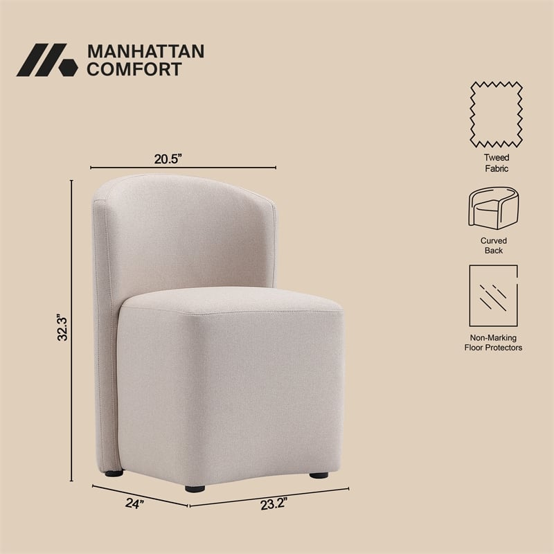Bowery Hill Modern Barrel Back Upholstered Side Chair in Barley