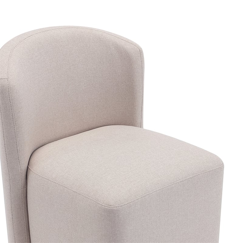 Bowery Hill Modern Barrel Back Upholstered Side Chair in Barley