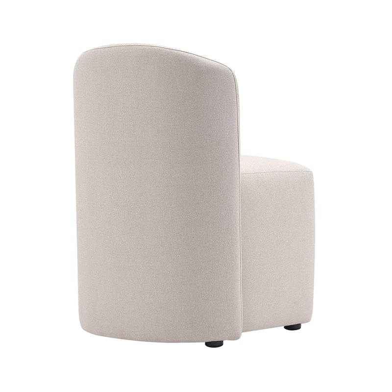 Bowery Hill Modern Barrel Back Upholstered Side Chair in Barley