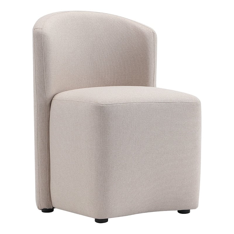 Bowery Hill Modern Barrel Back Upholstered Side Chair in Barley