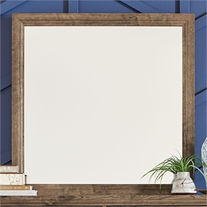 Bowery Hill Square Mirror with Moldings and Dresser Mount in Cobblestone