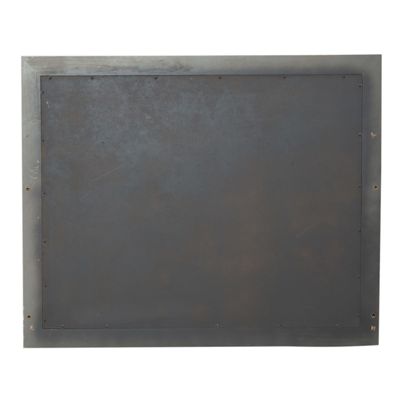 Bowery Hill Landscape Mirror with Beveled Edge in Washed Taupe and Silver