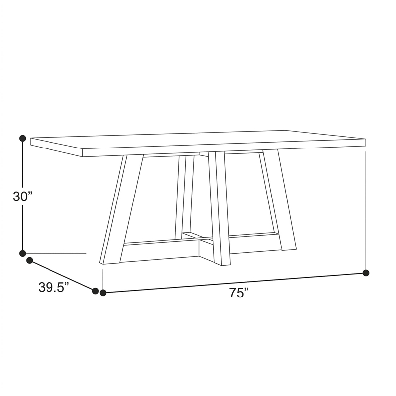 Bowery Hill Dining Table with Concrete Top and Acacia Base in Grey