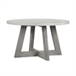 Bowery Hill Round Concrete Top Dining Table with Acacia Base in Grey