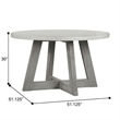 Bowery Hill Round Concrete Top Dining Table with Acacia Base in Grey