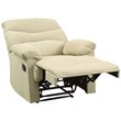 Bowery Hill Upholstered Motion Recliner in Beige Microfiber with Armrests