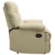 Bowery Hill Upholstered Motion Recliner in Beige Microfiber with Armrests