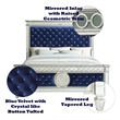 Bowery Hill Queen Panel Bed with Button Tufted Headboard in Blue Velvet