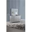 Bowery Hill Wood Rectangular Mirror in Platinum Finish for Dresser Mount