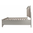 Bowery Hill Queen Faux Leather Storage Bed with LED in Champagne