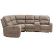 Bowery Hill Reclining Sectional Sofa with USB Dock in Mocha Wood
