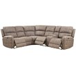 Bowery Hill Reclining Sectional Sofa with USB Dock in Mocha Wood