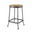 Bowery Hill Counter Height Set with Wood Top in Walnut and Black