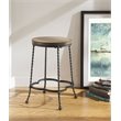 Bowery Hill Counter Height Set with Wood Top in Walnut and Black