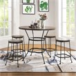 Bowery Hill Counter Height Set with Wood Top in Walnut and Black
