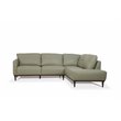 Bowery Hill Right-Facing Leather Sectional Sofa in Dark Walnut/Green