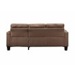 Bowery Hill Sectional Sofa with Reversible Ottoman in Brown Linen