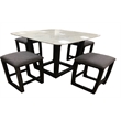 Bowery Hill Counter Height Table in White Marble and Espresso