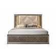 Bowery Hill Eastern King Bed with LED Lighting and Storage in Champagne