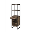 Bowery Hill Metal 1-Drawer Wine Rack with 5 Shelves in Weathered Oak