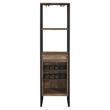 Bowery Hill Metal 1-Drawer Wine Rack with 5 Shelves in Weathered Oak