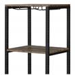 Bowery Hill Metal 1-Drawer Wine Rack with 5 Shelves in Weathered Oak