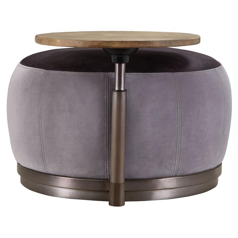 Bowery Hill Ottoman with Side Table in Antique Slate and Gray