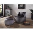 Bowery Hill Ottoman with Side Table in Antique Slate and Gray