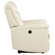 Bowery Hill Leather Power Motion Recliner in Beige with Tufted Detailing