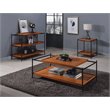 Bowery Hill Rectangular Wooden Coffee Table with Shelf in Honey Oak