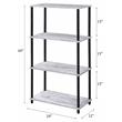 Bowery Hill 4-Shelf Rectangular Bookshelf in Antique White and Black