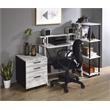 Bowery Hill 4-Shelf Rectangular Bookshelf in Antique White and Black