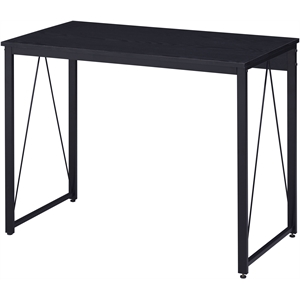 Bowery Hill Wooden Rectangle Writing Desk with Black Metal Base