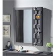 Bowery Hill Vanity Mirror with Lockable Storage Door in Gunmetal