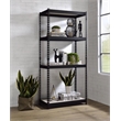Bowery Hill 4-Shelf Rectangular Metal Bookshelf in Natural and Black